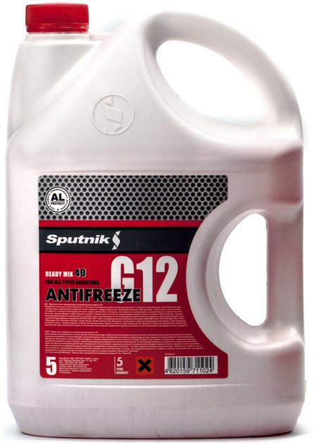 Охолоджувальна рідина SPUTNIK G12, готова, червоний, -40°С, 5 л (4820159711024)